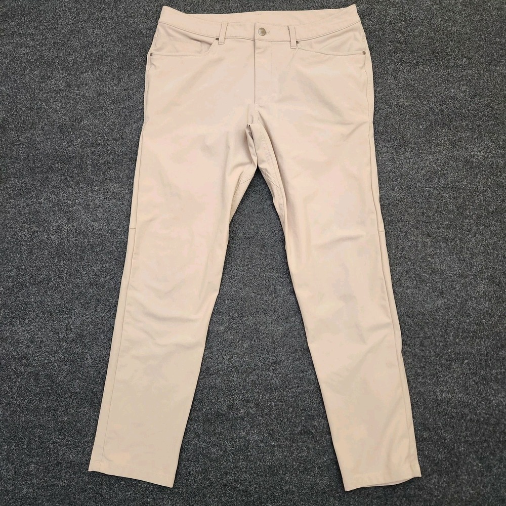 Lululemon Mens 34 Beige Tan ABC Pants Performance Stretch Comfort Golf